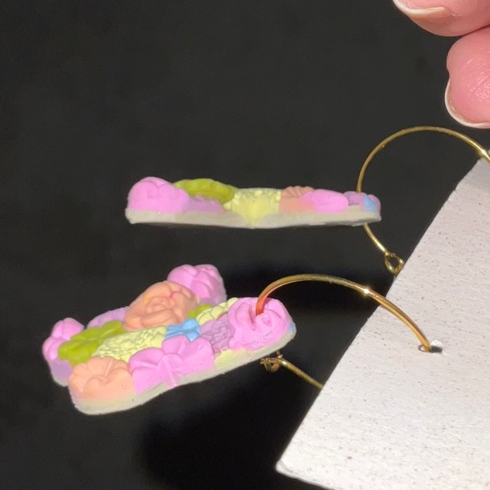 Clay Collective Co Floral Butterfly Earrings Lightweight Spring Colors - Picture 7 of 11